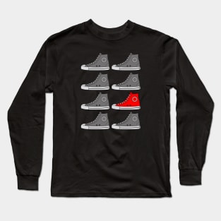 Stand Out From The Crowd | Red Sneaker Long Sleeve T-Shirt